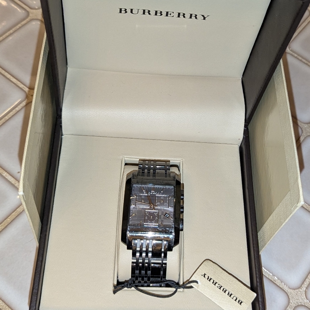 Burberry Metallic Watch with Black Accents